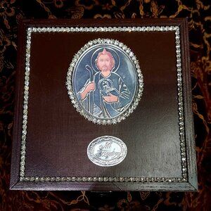 5 Pcs Set de Vela Bautizo en Caja de Madera Baptism Christening Candle Gift Set